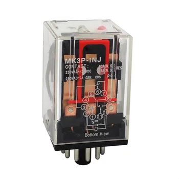

10pcs MK3PN-I MK3 MK3P 12v 24v 36v 48v 110v 220v DC/AC 10A 3 poles 11 pins with LED plug in relay