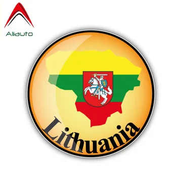 

Aliauto Personality Creative Car Sticker Lithuania Map Flag Sunscreen Decal Automobile Window Body Accessories,13cm*13cm