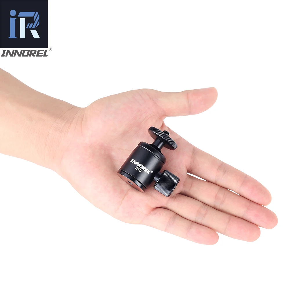 INNOREL B19 Mini Ball Head Aluminum alloy Tripod Head Lightweight Ballhead for Camera Mini Tabletop Tripod Selfie Stick