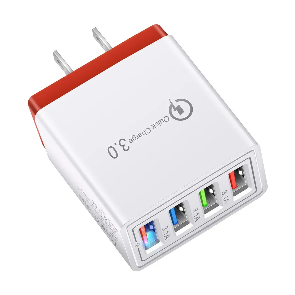 Сетевое зарядное устройство QC 3 0 usb хаб с 4 портами адаптер питания 5a вилка