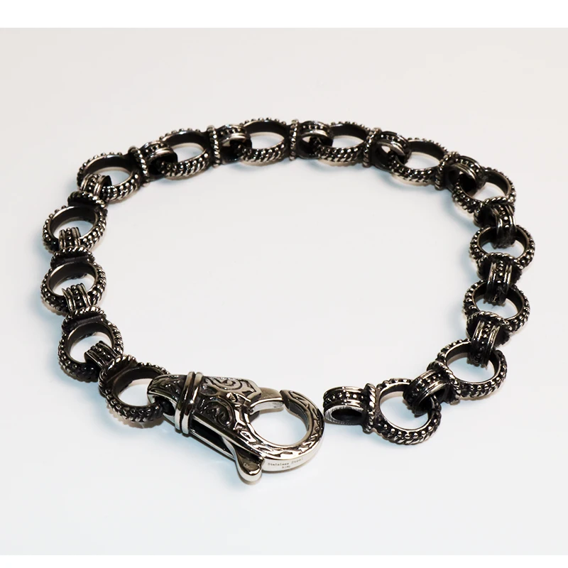 Браслеты для мужчин и женщин 10 мм нержавеющая сталь панцирные кубинские звенья цепи браслеты вечерние ювелирные изделия подарок металлические аксессуары VB804