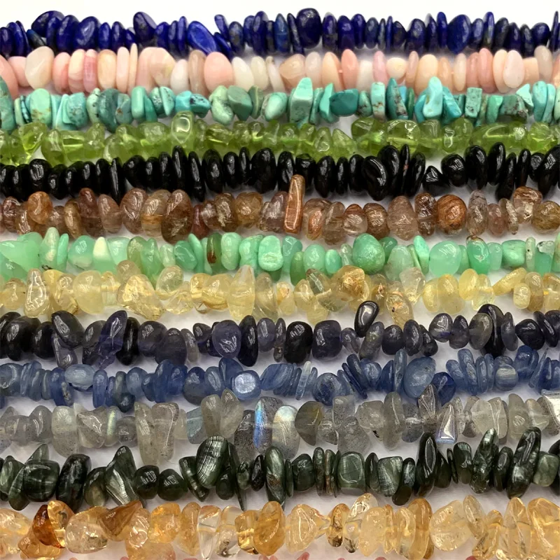 Veemake Ambra Peridoto Kunzite Apatite Seraphinite Lapislazzuli Tanzanite Ametrina Rodocrosite Turchese Lolite Perle Di Chip Irregolare