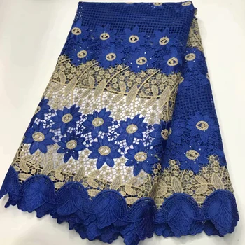 

Preferential HOT sale royal blue Guipure lace high quality African cord lace fabric classic Nigerian sewing clothes with stones