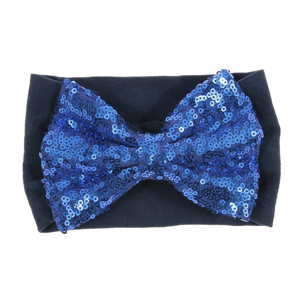 10 шт./лот, повязка на голову с блестками и бантом для новорожденных и малышей, милая нейлоновая повязка на голову с узлом для маленьких девочек, модные детские аксессуары для волос