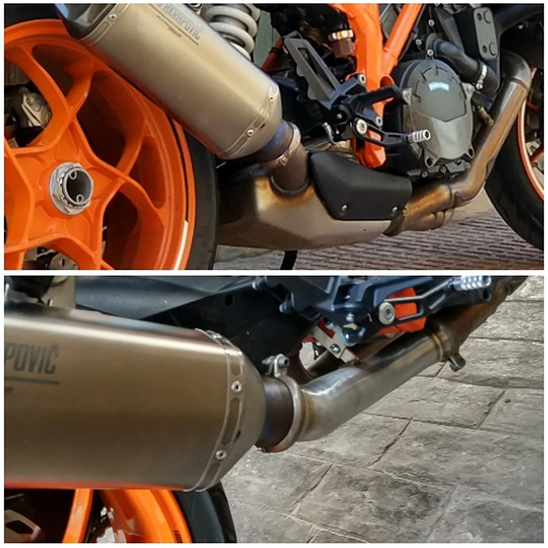 Для KTM 1290 Super Duke R+ мотоцикл из нержавеющей стали вниз среднего звенья трубы Decat Eliminator гонки глушитель трубы