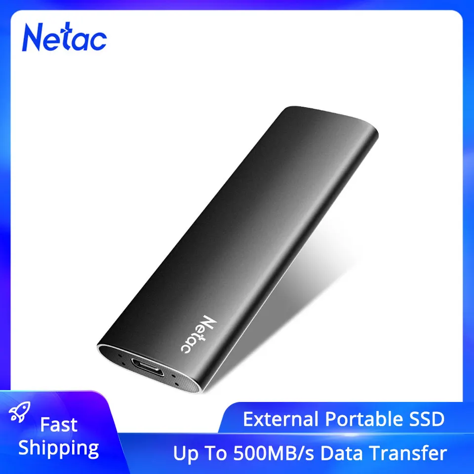 Netac-Disque dur externe SSD portable pour ordinateur portable, USB 500  Type C, 1 To, 2 To, 250 Go, 3.2 Go