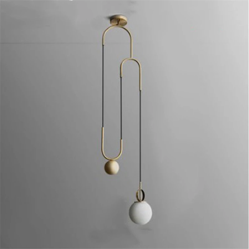 

Postmodern Golden Glass Ball Pendant Lights Nordic Designer Industrial Hang Lamp for Home Decor Kitchen Dinning Room Luminaire