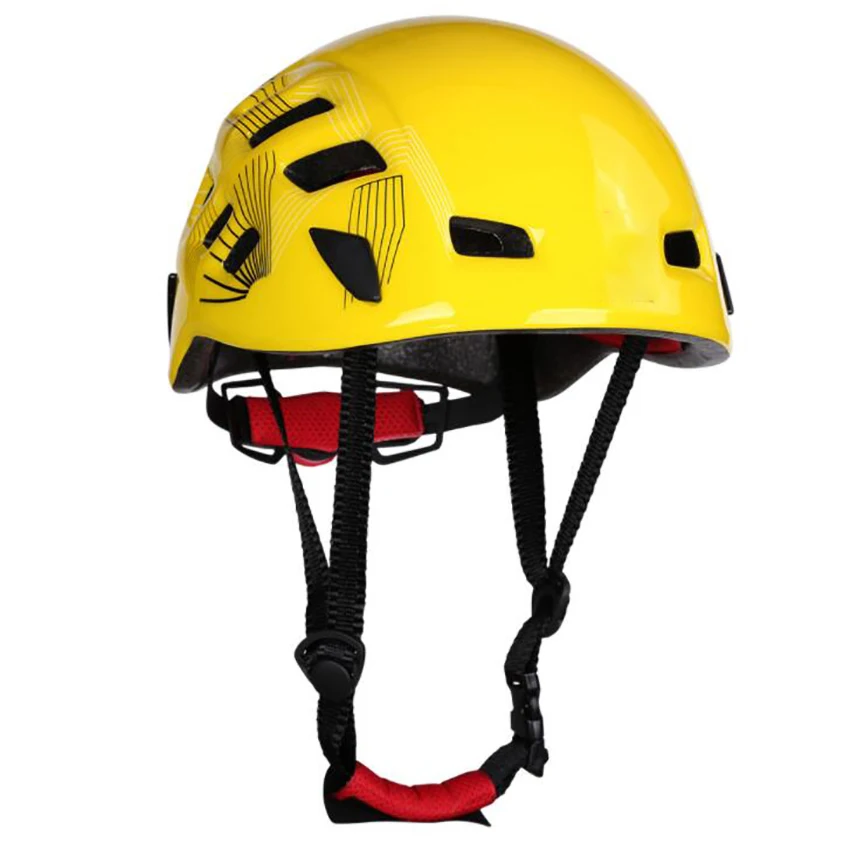 Casco ventilato per lavoro in altezza, elmetto da arrampicata regolabile, fodera ammortizzante in schiuma EPS per la costruzione - immagine 4