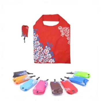 

Big Square Pocket Printed Shopping Bag Eco-friendly Folding Reusable Portable Shoulder Handbag Polyester Travel Grocery Bags