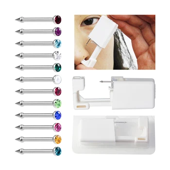 

1 Unit Disposable Safe Sterile Piercing Unit For Gem Nose Studs Piercing Gun Piercer Tool Machine Kit Earring Stud Body Jewelry