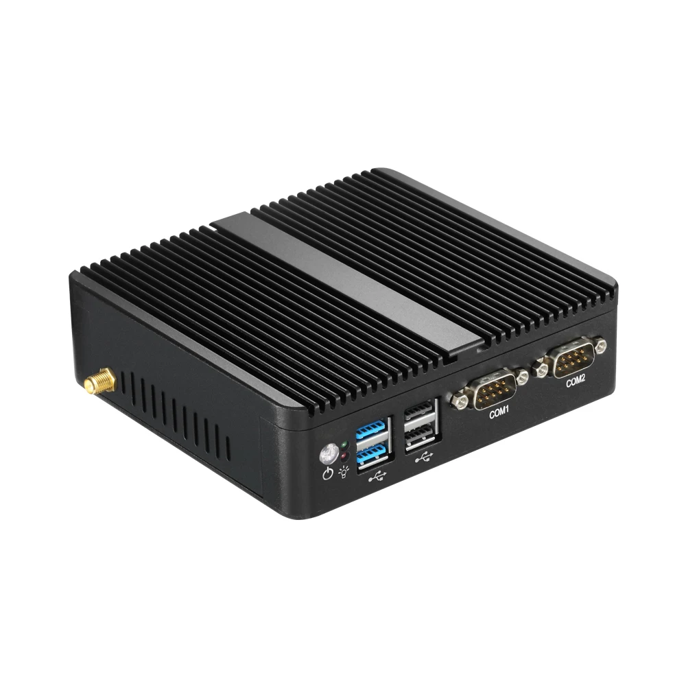 Мини ПК без вентилятора Celeron N4100 J4105 J1900 J1800 Dual LAN 2 * COM N2830 HDMI Wi Fi Windows 10 неттоп офисный