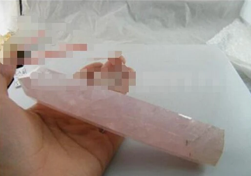 323+++ Длинный натуральный ледяной розовый кварц кристалл рок резной польский точка палочка Исцеление
