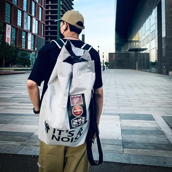 

2020 Drawstring Backpack Street 40L Travel Shopping Bag Style Men Backpack School Bag High College Multifunction Outdoor Mochila