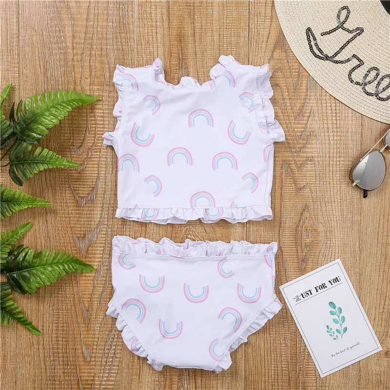 

Girl'S Swimsuit Split Type Cute Lace Children Sun-resistant Triangular Tour Bathing Suit Big Boy Baby Models in Europe And Ameri