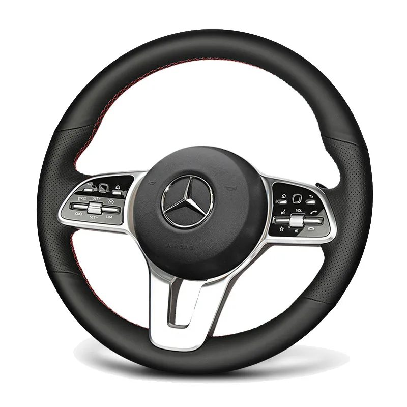 Кожаный чехол с отверстиями для руля подходит Mercedes Benz A Class 19 20 GLC GLB 2020 CLS 18 20|Чехлы