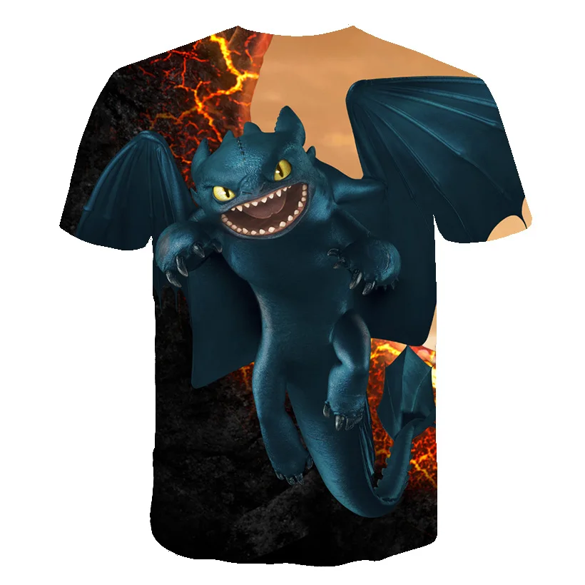 Новое поступление, футболка без зубика с карманом, мужские милые топы, Как приручить дракона, футболки с 3D рисунком, футболка, летняя одежда, футболка