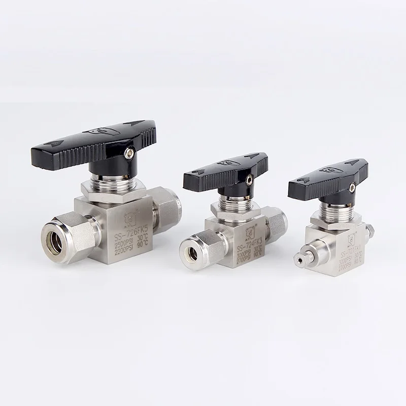 316 Stainless Steel Ball Valve High Wp 3000psig For Lab Gas N2/ar/he/h2/o2/cda 1/4 3/8 1/2 Inch
