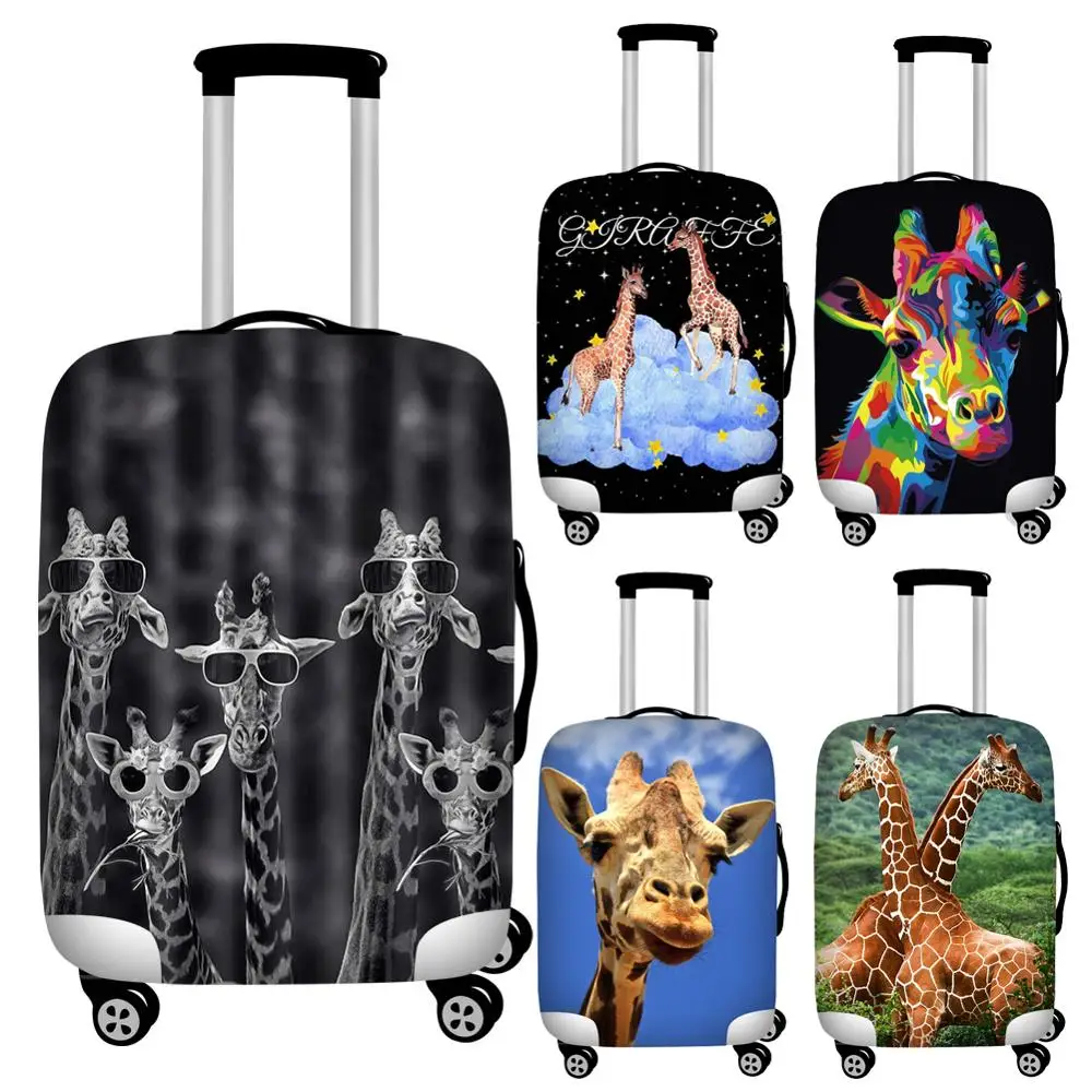 Travel Luggage Cover Wild Zoo Giraffe Head Suitcase Protector