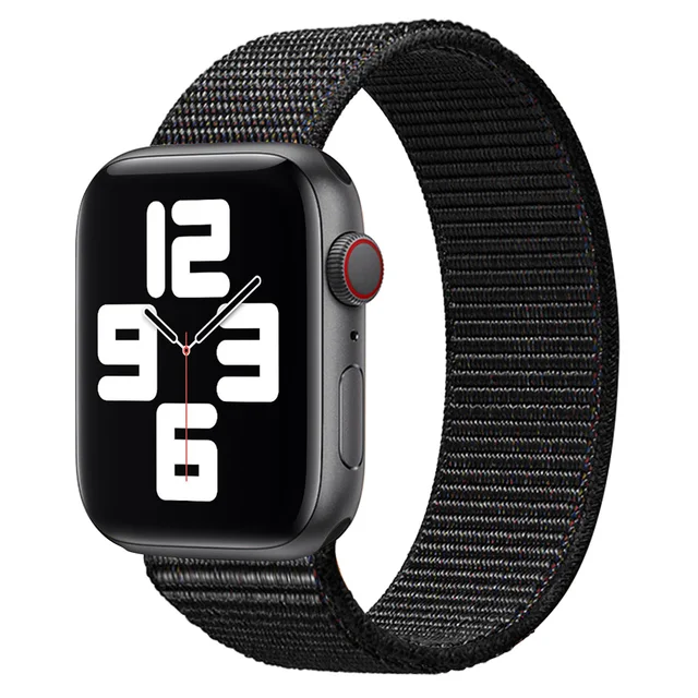 Aceshley Hot Selling 2021 New Upgrade Braided Solo Loop Elastic Nylon Straps for Apple Watch Band Series 6/SE/5/4/3/2/1 Black