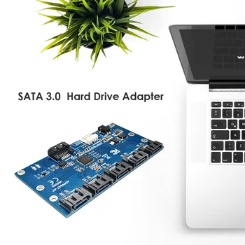 

SATA Expansion Riser Card 1 to 5 Port SATA3.0 Multiplier Controller Module Board Portable External Expansion Card Adapter
