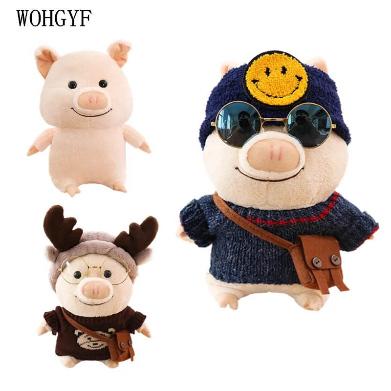 LINWEI Scampish Piggy Plush Toys Cute Pig Stuffed Cartoon Animal Doll Soft Nap Pillow Sofa Cushion Kids Girlfriends Birthday Best Gifts Size : 25cm
