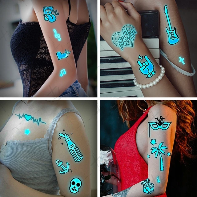 Acheter Faux tatouages ​​temporaires lumineux, autocollants