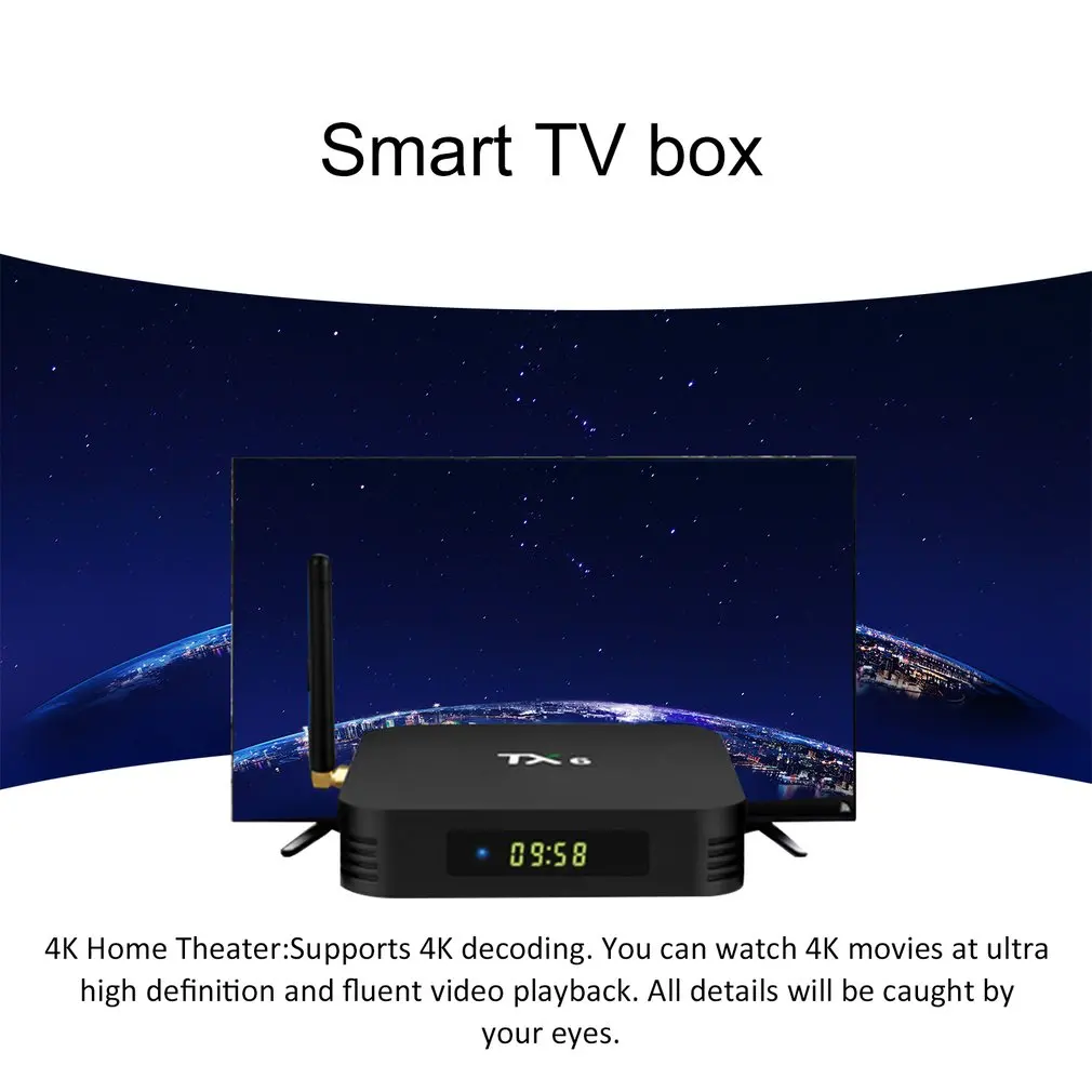 TX6 TV BOX H6 2G/16G na androida 9.0 bezprzewodowy 4K Quad Core WiFi w domu Audio media 4G/32G 4G/64G WIFI Box TX6 TV BOX H6 2G/16G na androida 9.0 bezprzewodowy 4K Quad Core WiFi w domu Audio media 4G/32G 4G/64G WIFI Box