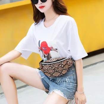 

New style women's chest bag fashion personality snake pattern Single Shoulder Messenger waist bag zero wallet