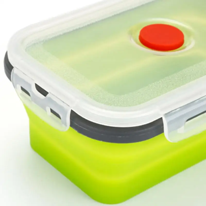 3 шт./4 шт. Bento Microwavable силиконовый Ланч-бокс контейнер для хранения еды складной портативный Пикник Кемпинг Открытый прямоугольник миска