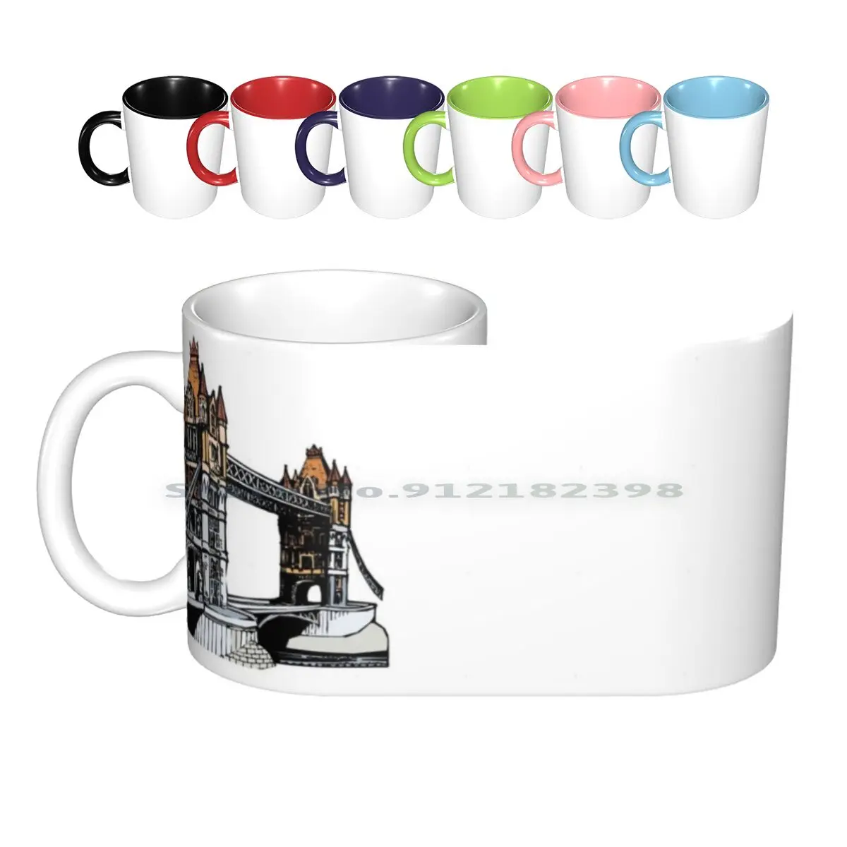 London-Bridge Tazze In Ceramica Tazze Da Caffè Tazza Da Tè Al Latte London Bridge Tower Bridge Dipendente Da Londra Londra Bigben Big Ben Blue