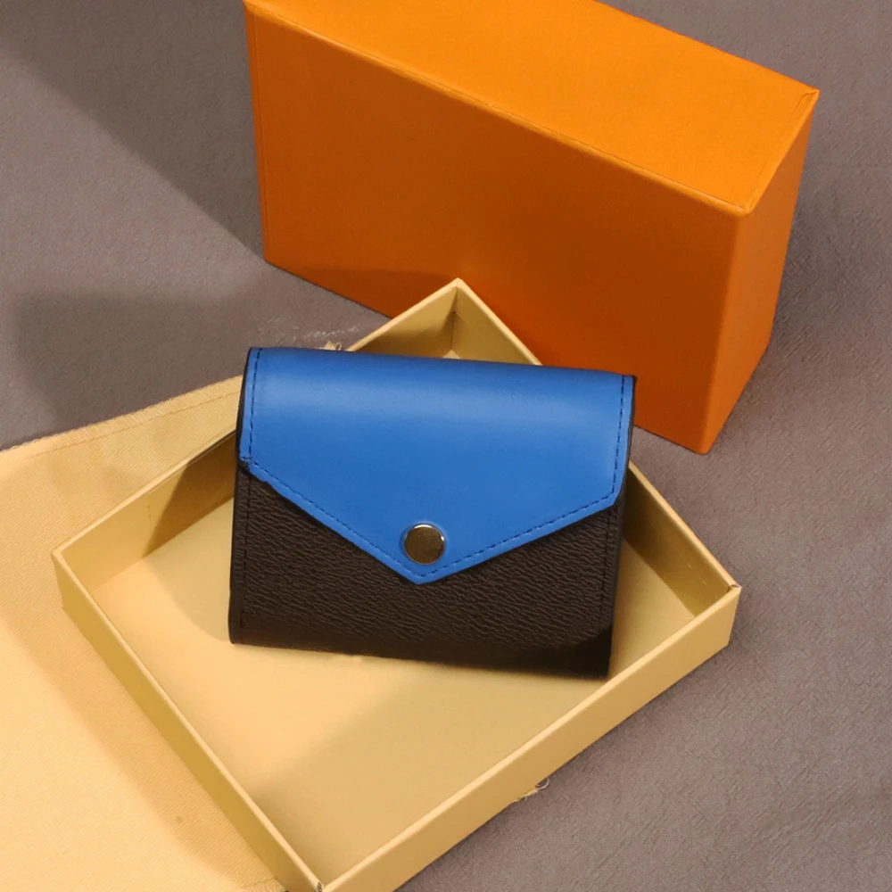 Cartera con hebilla de diseño clásico para mujer, tarjetero de alta calidad, mini monedero