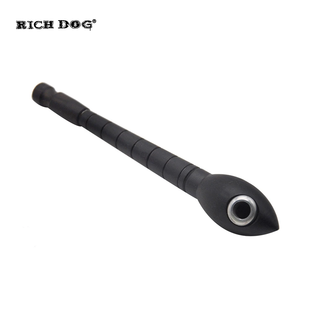 

RICH DOG Ebony Wood Tobacco Herb Pipe 160MM With Metal Bowl Natural Handmade Wooden Hand Spoon Pipes Smoke Pipe Accessories