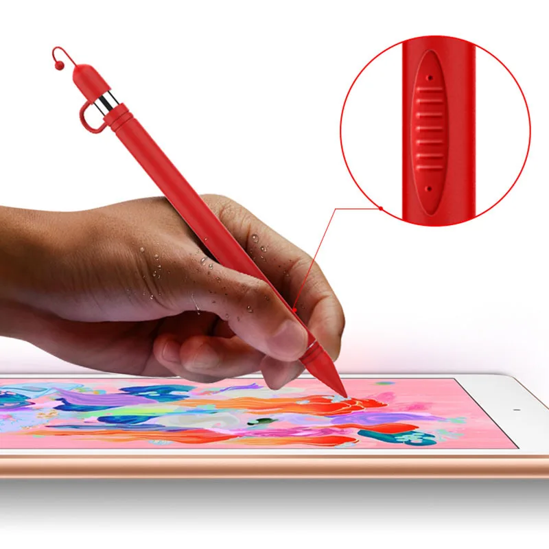 Цветной мягкий силиконовый совместимый для Apple Pencil чехол совместимый для iPad Tablet стилус защитный чехол