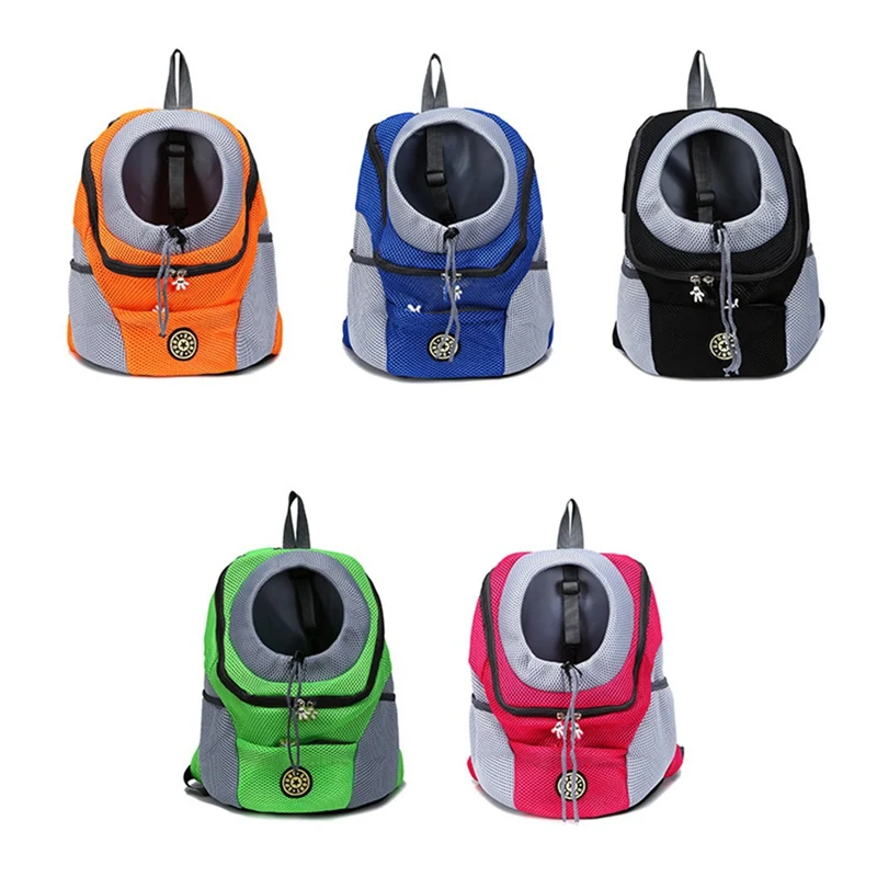 

Breathable Pet Dog Carrier Bag Outdoor Front Carrier Bag Double Shoulder Travel Backpack Mesh Dog Backpack Head