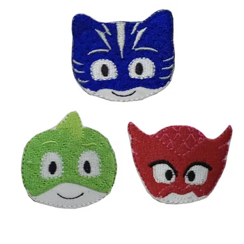 

Connor Greg Amaya PJ Masks iron on patches Cartoon Pajamas Little Hero Cloth Paste Clothing Accessories badge Children's Back