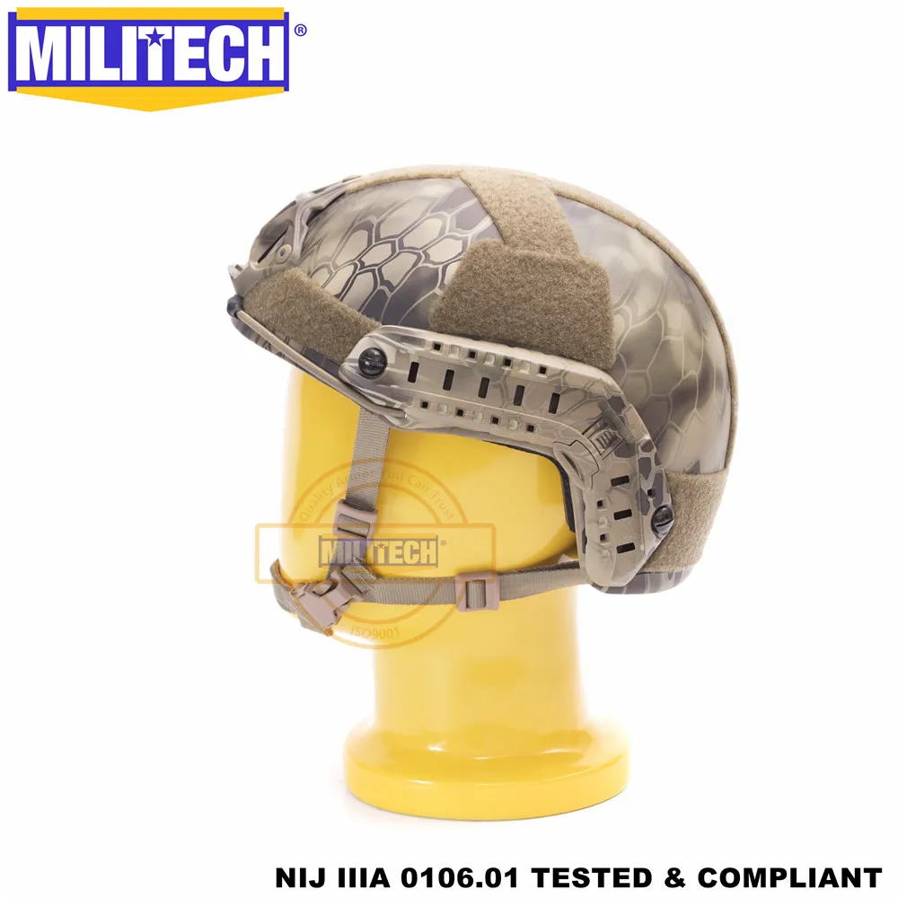 MILITECH Kryptek Highlander Deluxe NIJ IIIA БЫСТРО Пуленепробиваемый Шлем и комплект козырька Дело баллистический шлем-пуля защитная маска пакет