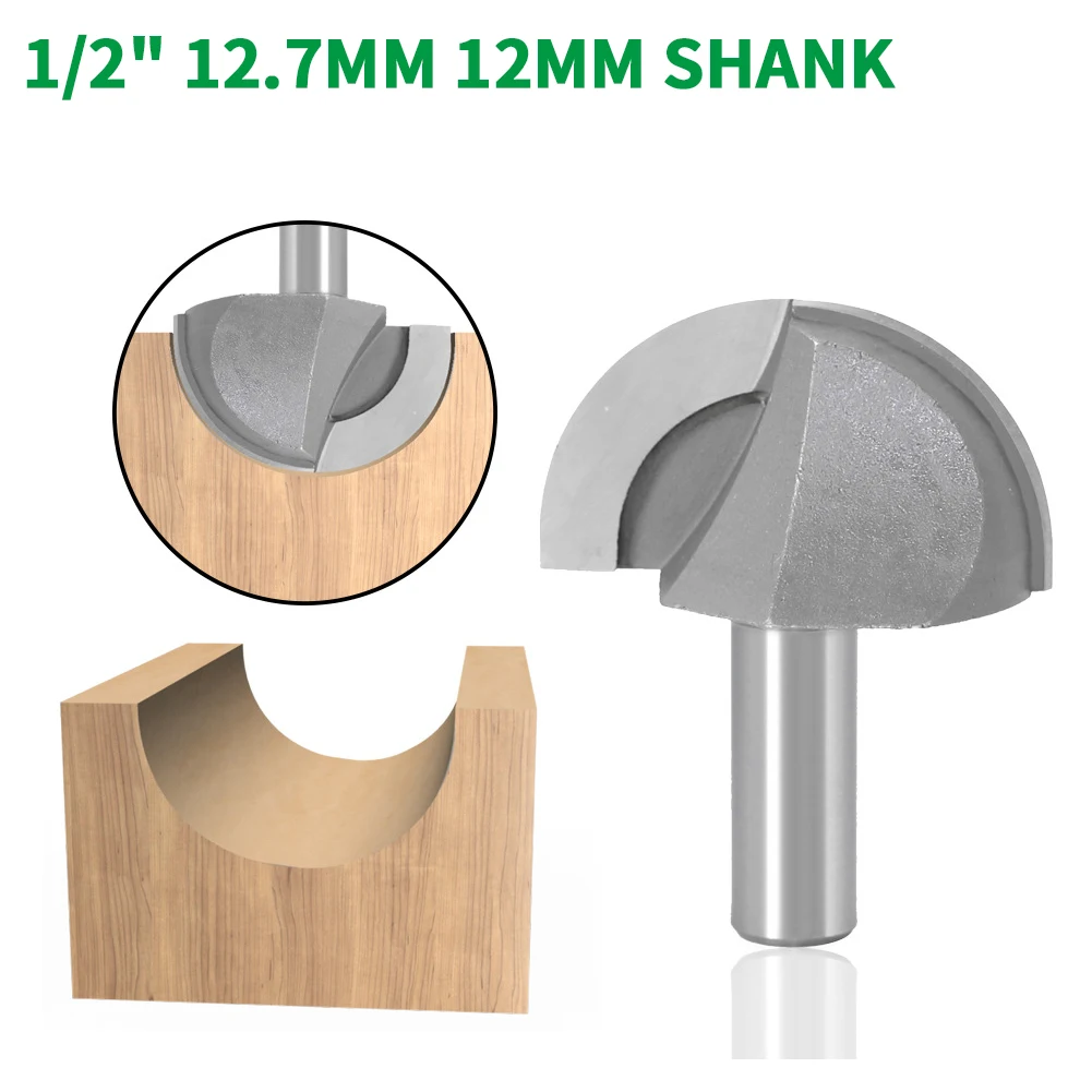 1PC 1/2&quot 12.7MM 12MM Shank Milling Cutter Wood Carving Core Box Router Bit 1/4 Radius Round Bottom Knife For Woodworking | Инструменты