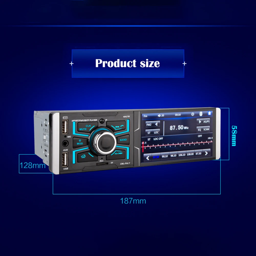 AMPrime 1 Din автомобильный Autioradio радио 4," сенсорный экран автомобильный мультимедийный плеер FM/TF/AUX/USB Bluetooth автомобильный стерео с задней камерой