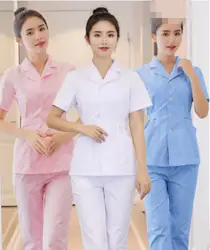 Медицинская одежда белый длинный/короткий рукав топы медицинский Халат Стоматологическая лаборатория униформа для доктора женские