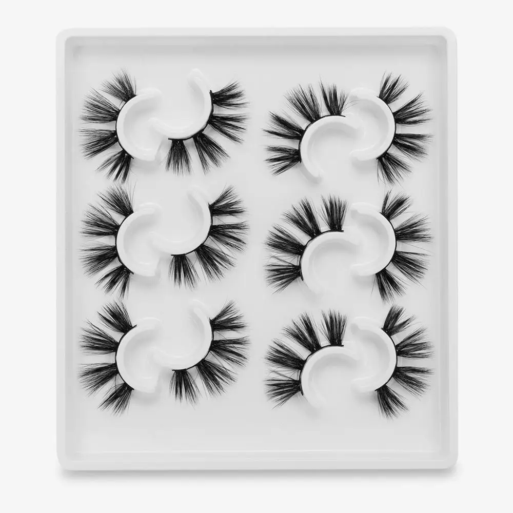4 6 Pairs Eyelashs Natural long 3D Faux Mink Eyelashes Thick HandMade Full Strip Lashes Volume 3