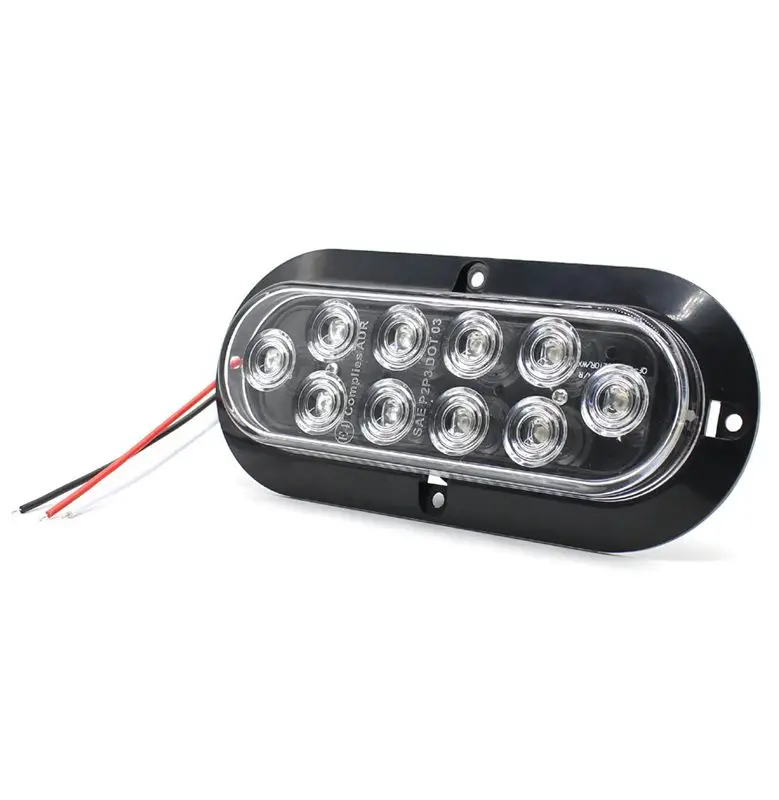 10 Led поверхностного монтажа овальная обратная лампа, Сигнал Поворота Боковой габаритный хвост светодиодный светильник для грузовика трейлер Трейл автобус 12 В Dc(упаковка из 2