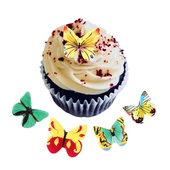 

STOBOK 120PCS Butterfly Cake and Cupcake Toppers Food Decoration Assorted Decorative Wafer Paper Butterflies