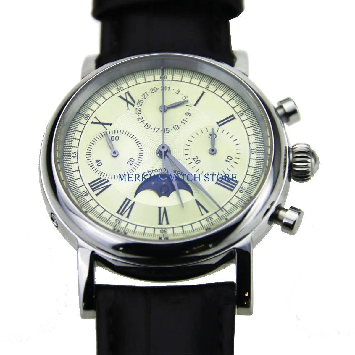 No logo Mens Watch Mechanical Chronograph Pilot 1963 Dress Watch Dress Seagull Movement St1908