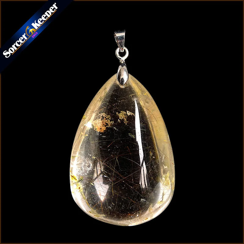 

Natural Stones Rutilated Quartz Pendant Hair Crystal Free Necklace Mineral Specimen Garden Crystal Quartz Jewelry Energy PS158