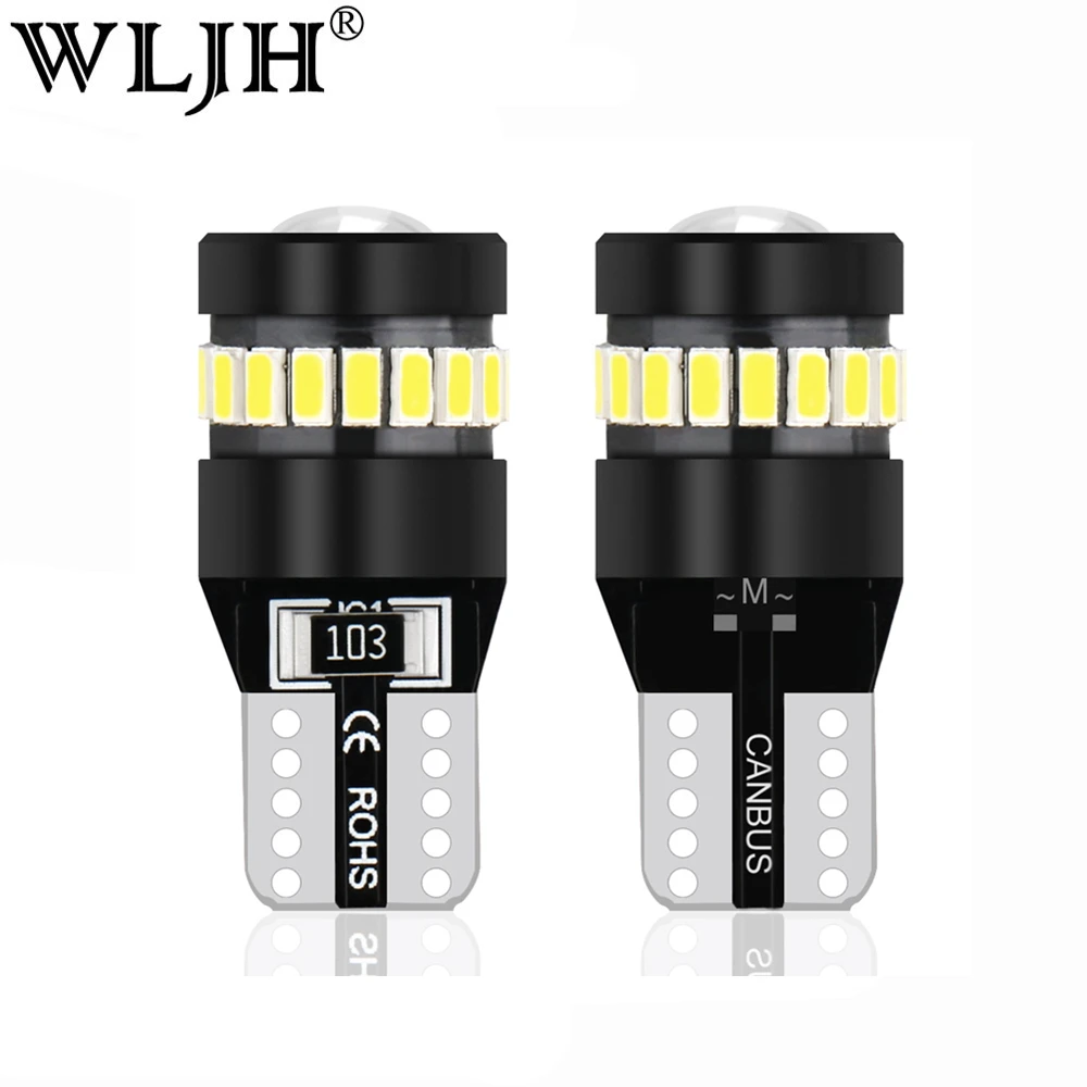 

WLJH 2x White CANBUS T10 W5W LED Car Light Lamp Bulb Light Side Mark Parking Light For Volkswagen Bmw Audi MercedesBenz 10V-18V