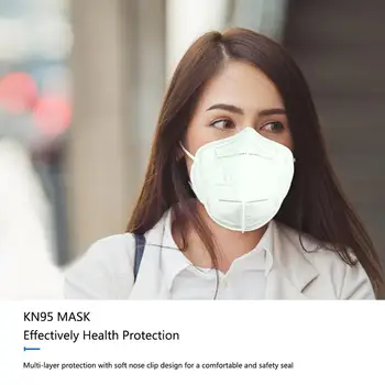 

MoneRffi KN95 Mask Adult Vertical Nonwoven Air Valved Anti Dust Mask PM2.5 Respirator Mouth Face Mask Valve Gauze Filter Mask