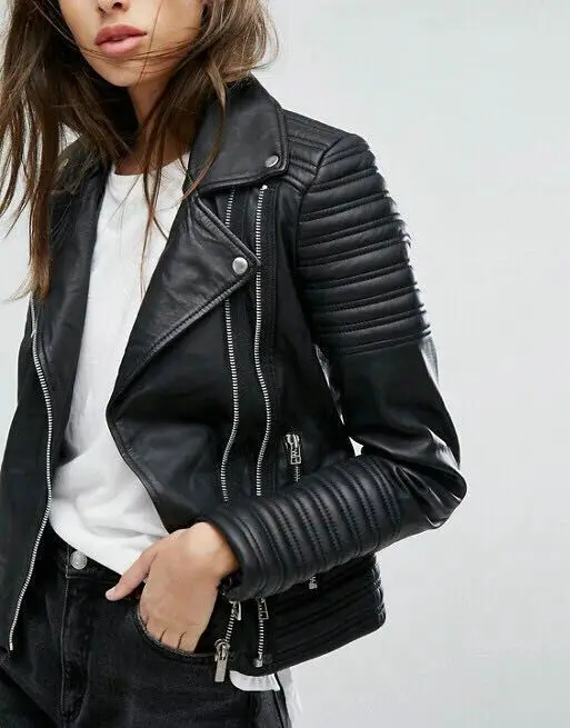 Новинка, модная женская гладкая мотоциклетная куртка из искусственной кожи, Женская куртка с длинным рукавом, осенне-зимнее черное пальто campera mujer