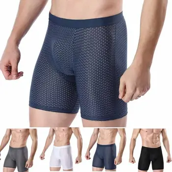 

Comfortable ice silk panties men body shaper shorts underwear soft breathable Fitness Pouch Boxer male fashion shorts panties