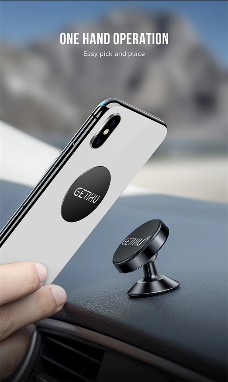GETIHU Magnetic Car Phone Holder Magnet Mount Mobile Cell Phone Stand GPS Support For iPhone 13 12 Xiaomi Huawei Samsung Oneplus mobile grip holder