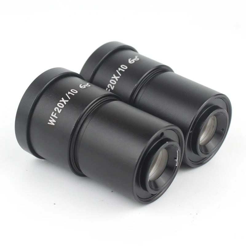 One Pair WF10X WF15X WF20X WF25X WF30X Eyepiece for Stereo Microscope Wide Field 20mm 15mm 10mm 9mm WF10X/20 High Eye-Point stereoscopic microscope eyepiece